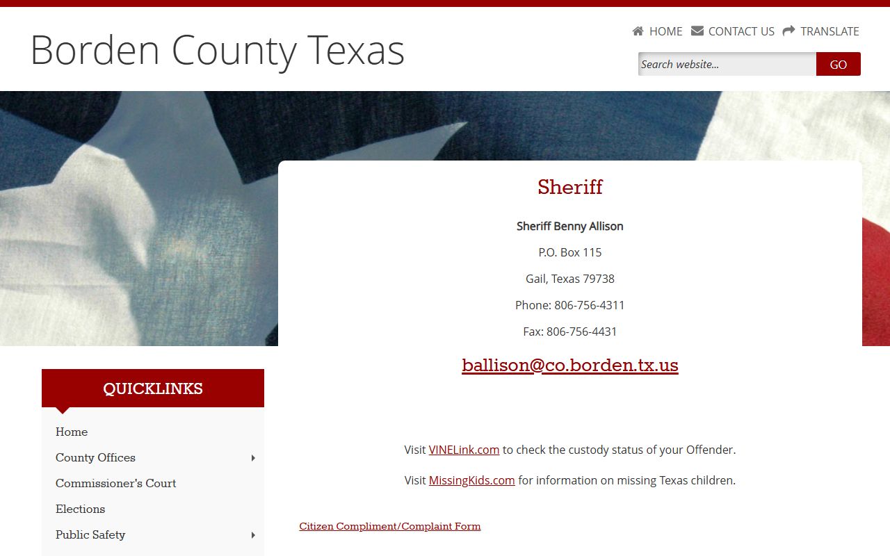 Borden County busted mugshots small county information