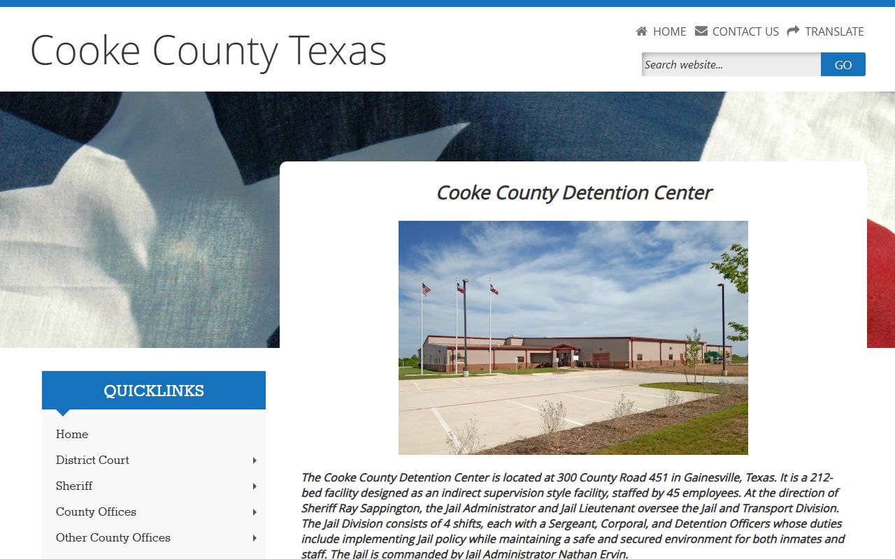 Cooke County busted mugshots Detention Center details