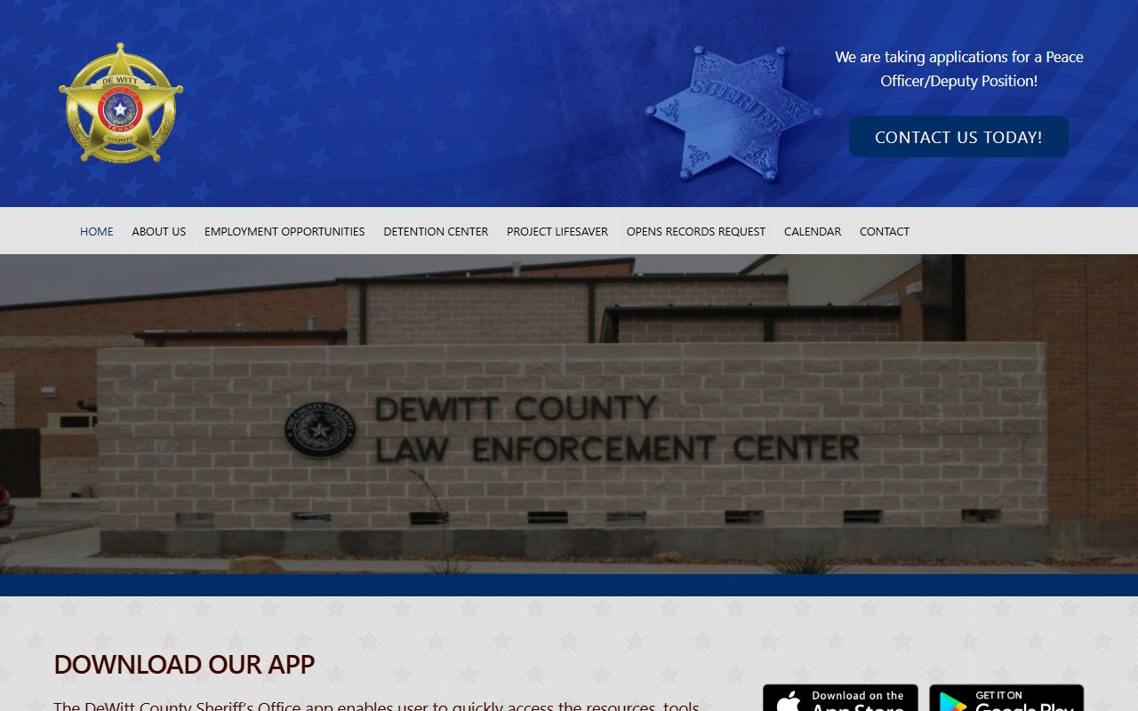 DeWitt County busted mugshots Sheriff information page