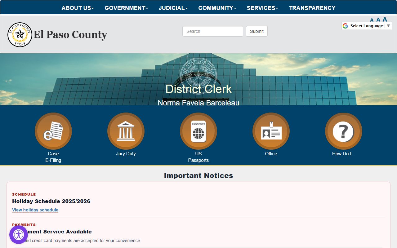 El Paso County busted mugshots District Clerk portal