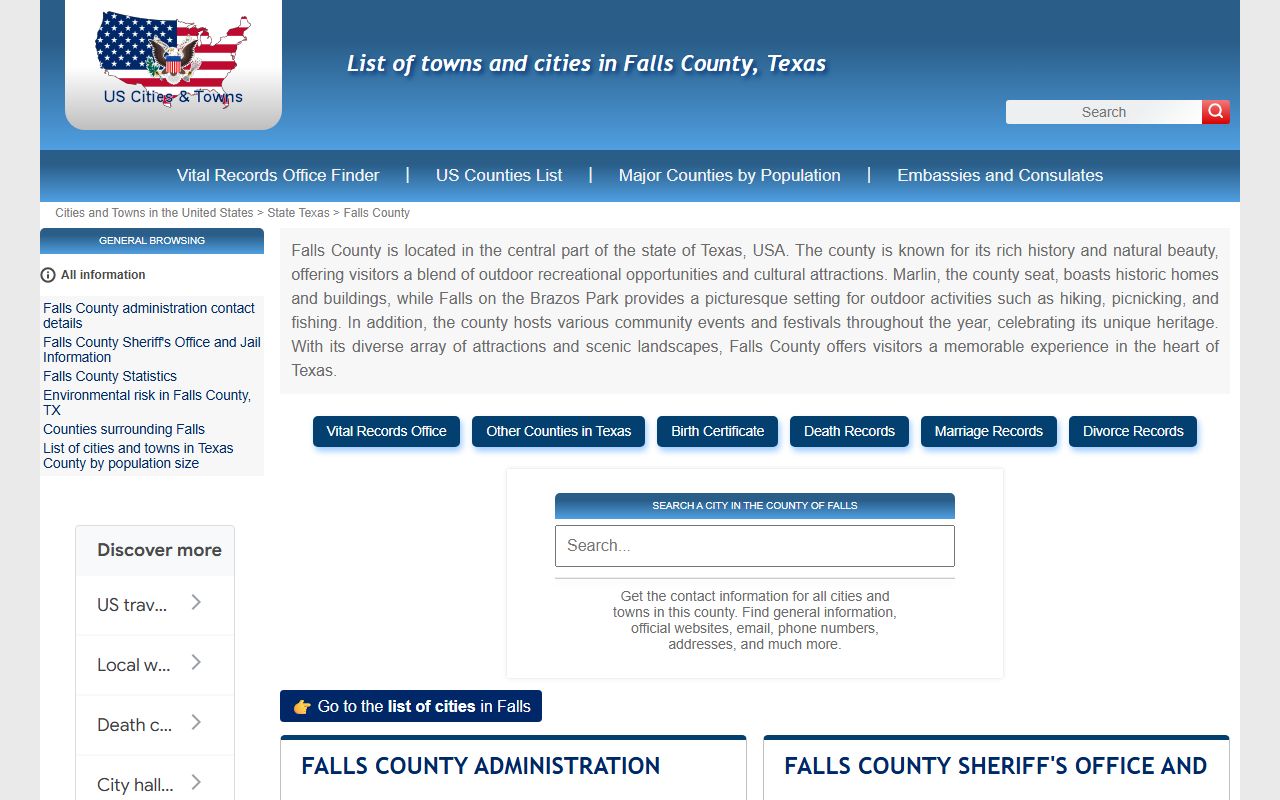 Falls County busted mugshots county directory and address