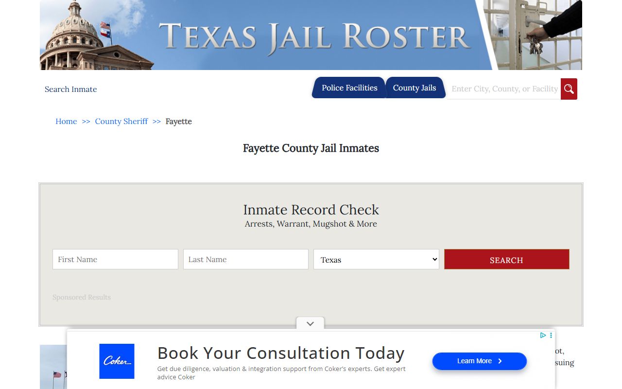 Fayette County busted mugshots visitation schedule