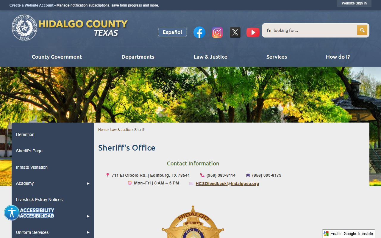 Hidalgo County busted mugshots Sheriff department page