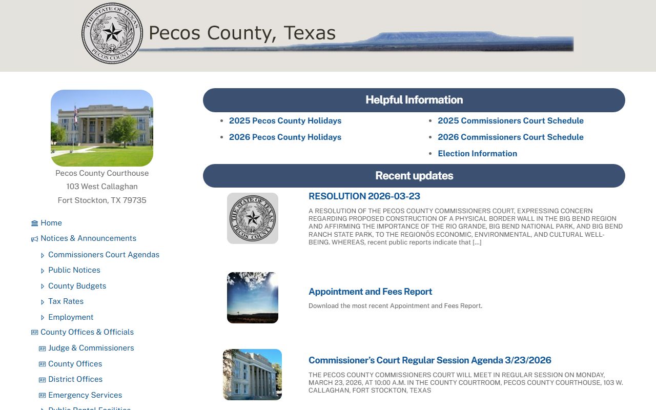 Pecos County busted mugshots Sheriff's Office website