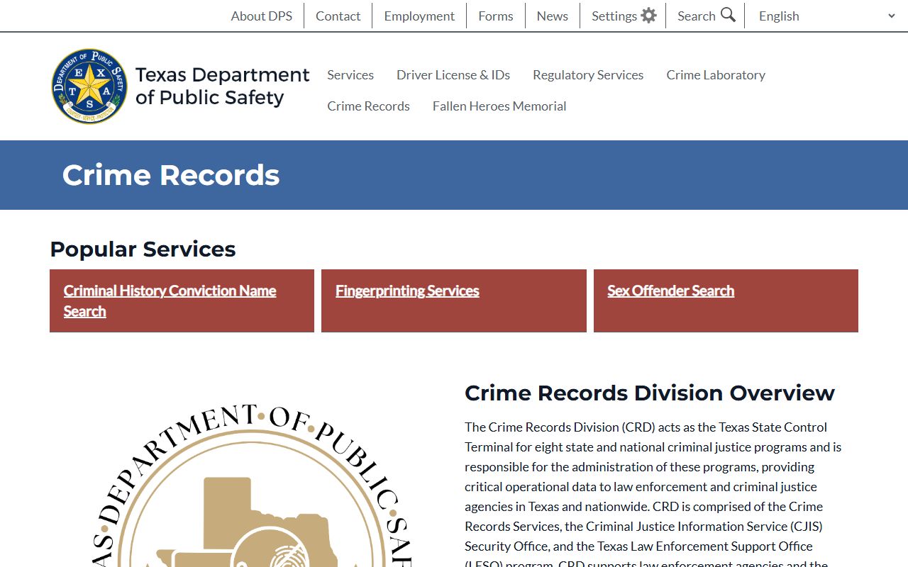Texas busted mugshots DPS crime records search portal